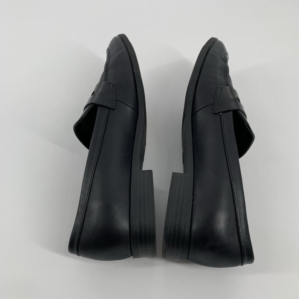 A New Day Pointed Toe Faux Leather Slip On Loafers Size 8 Solid Black Business - Picture 5 of 9